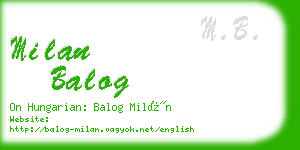 milan balog business card